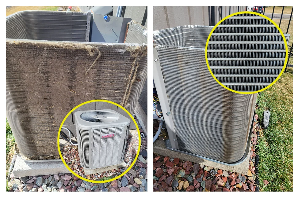 AC Coil Cleaning Before and After